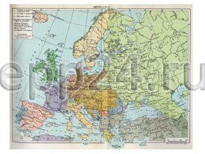 Карта Европа в 50-60 годах XIX века